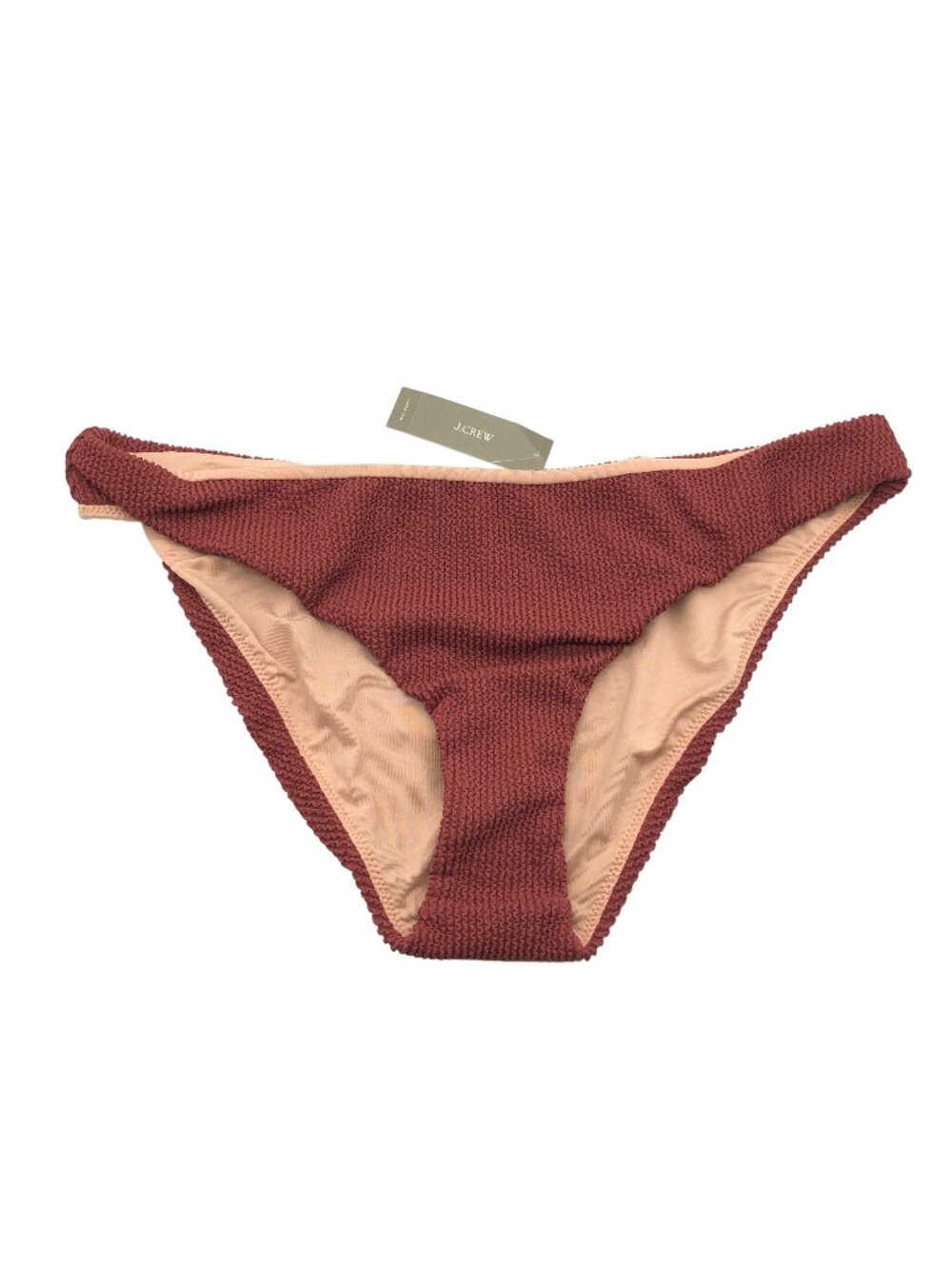 J Crew Scrunchie Hipster Bikini Bottom Textured Brown M